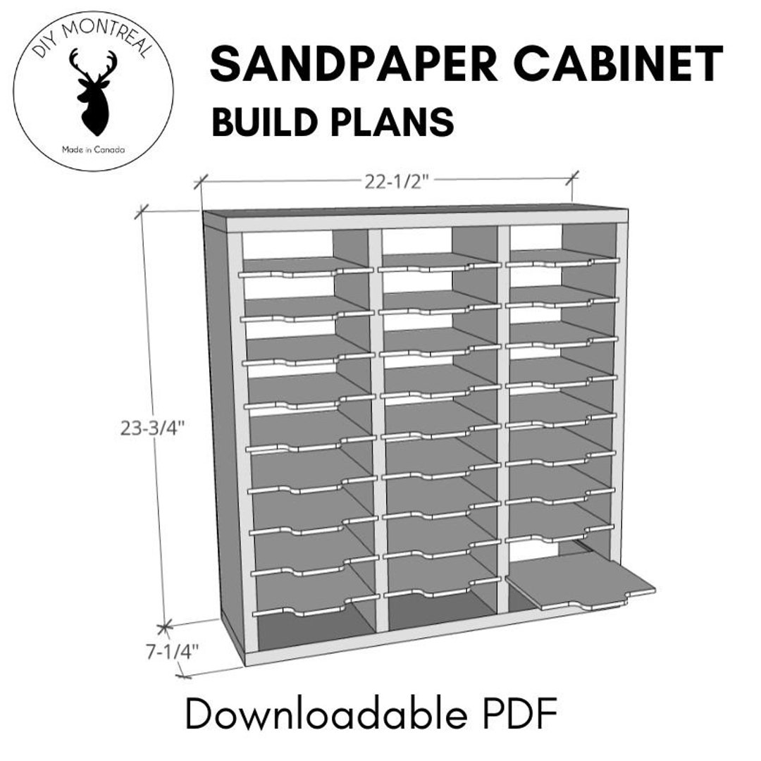 Sandpaper Organizer Sanding Cabinet Storage for Sandpaper, Sanding Discs  and Sanding Accessories PDF Build Plans 