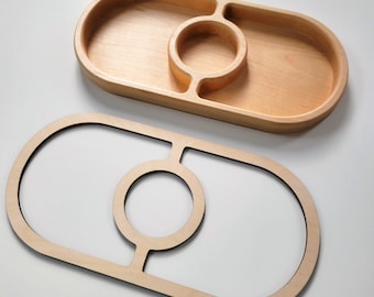 Oval 3-pocket Serving Tray ROUTER TEMPLATE | Plywood template for creating wooden platter  valet tray using a router