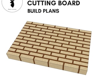 Brick Pattern End Grain Cutting Board | Build Plans | Woodworking | PDF Plans