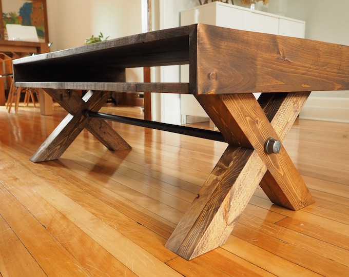 BUILD PLANS X Leg Coffee Table Plans PDF Modern Industrial Etsy