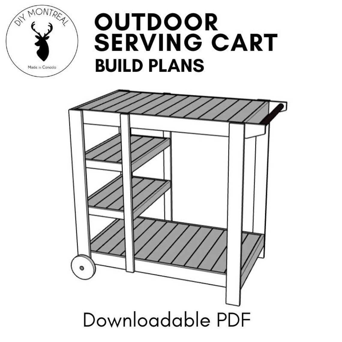 Outdoor Bar Cart Grill BBQ Cart PDF Build Plans Etsy