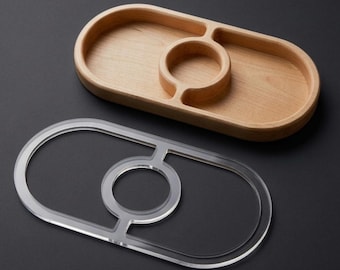 Oval 3-pocket Serving Tray ROUTER TEMPLATE | Template for creating valet tray using a router | Available in ACRYLIC or plywood
