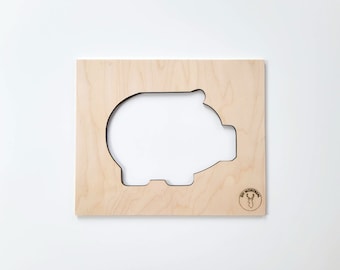 Pig Profile Router Inlay Template | Plywood template for creating epoxy or wood inlays with a router and guide bushing inlay kit