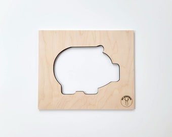 Pig Profile Router Inlay Template | Plywood template for creating epoxy or wood inlays with a router and guide bushing inlay kit