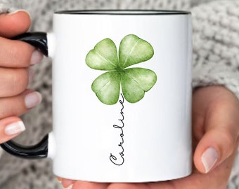 Shamrock Mug, Shamrock Gifts, Four Leaf Clover, 4 leaf clover, St. Patrick's Day, Lucky Day, St patrick's day gift, personalized shamrock