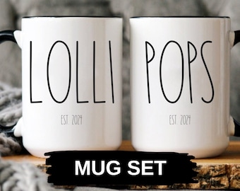 Grandparent Pregnancy Announcement Mug, Lolli And Pops Gift, Lolli Reveal, Pops To Be Gift, Lolli and Pop Mug, Baby Reveal For Grandparents