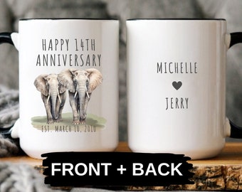 14th Wedding Anniversary Mug, Wife 14th anniversary Gift, 14 Years Anniversary, 14th Wedding Anniversary Cup, Gift For 14th Anniversary