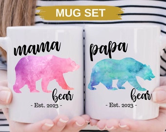 ママとパパのマグカップ、新米両親へのギフト、ママとパパのマグカップ、新米ママとパパへのギフト、新米ママとパパ、新米両親のマグカップ、新米両親のコーヒーマグ、ママベア