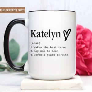 Personalized Name Definition Mug, Personalize Name Coffee Mug With Custom Definition, Custom Name Mug, Name Meaning Mug, Name Definition Cup image 1