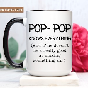 Bester Pop Pop Becher, Pop Pop Becher, Pop Pop Kaffeebecher, Opa Becher, personalisierter Pop Pop Becher, Opa Geschenkbecher, personalisierter Opa Becher