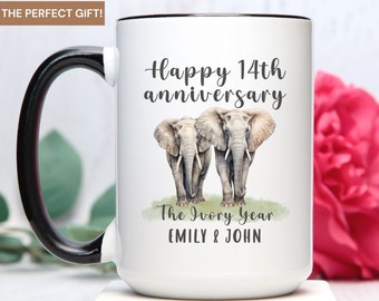 14th Wedding Anniversary Mug, Wife 14th anniversary Gift, 14 Years Anniversary, 14th Wedding Anniversary Cup, Gift For 14th Anniversary