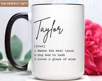 Tasse de définition de nom personnalisée, personnaliser la tasse de café de nom avec la définition faite sur commande, tasse de nom faite sur commande, tasse de signification de nom, tasse de définition de nom