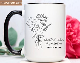 Christian Mug, Ephesians 2:10, Bible Verse Coffee Mug, Christian Coffee Mug, Christian Tea Mug, Christian Gifts, Scripture Coffee Mug