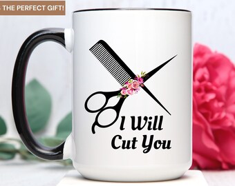 Regalo de peluquero, te cortaré, regalo para peluquero, regalo de estilista, regalo para estilista, regalo para estilista, regalo para estilista, taza