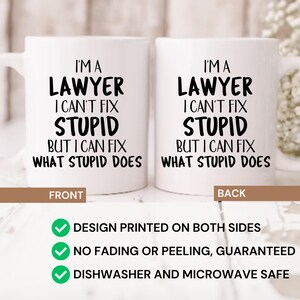 lawyer gift, lawyer mug, lawyer gift for man, lawyer gift for women, lawyer gift for office, lawyer graduation gift, lawyer coffee mug image 2
