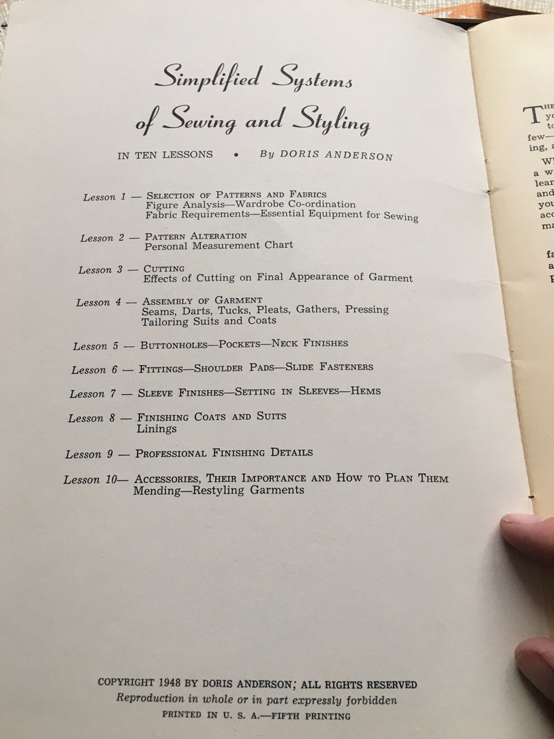 set of 10 Simplified Systems of Sewing /& Styling books by Doris Anderson