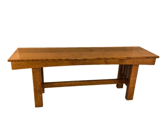 Entryway Bench White Oak Mission Style Amish Dutch
