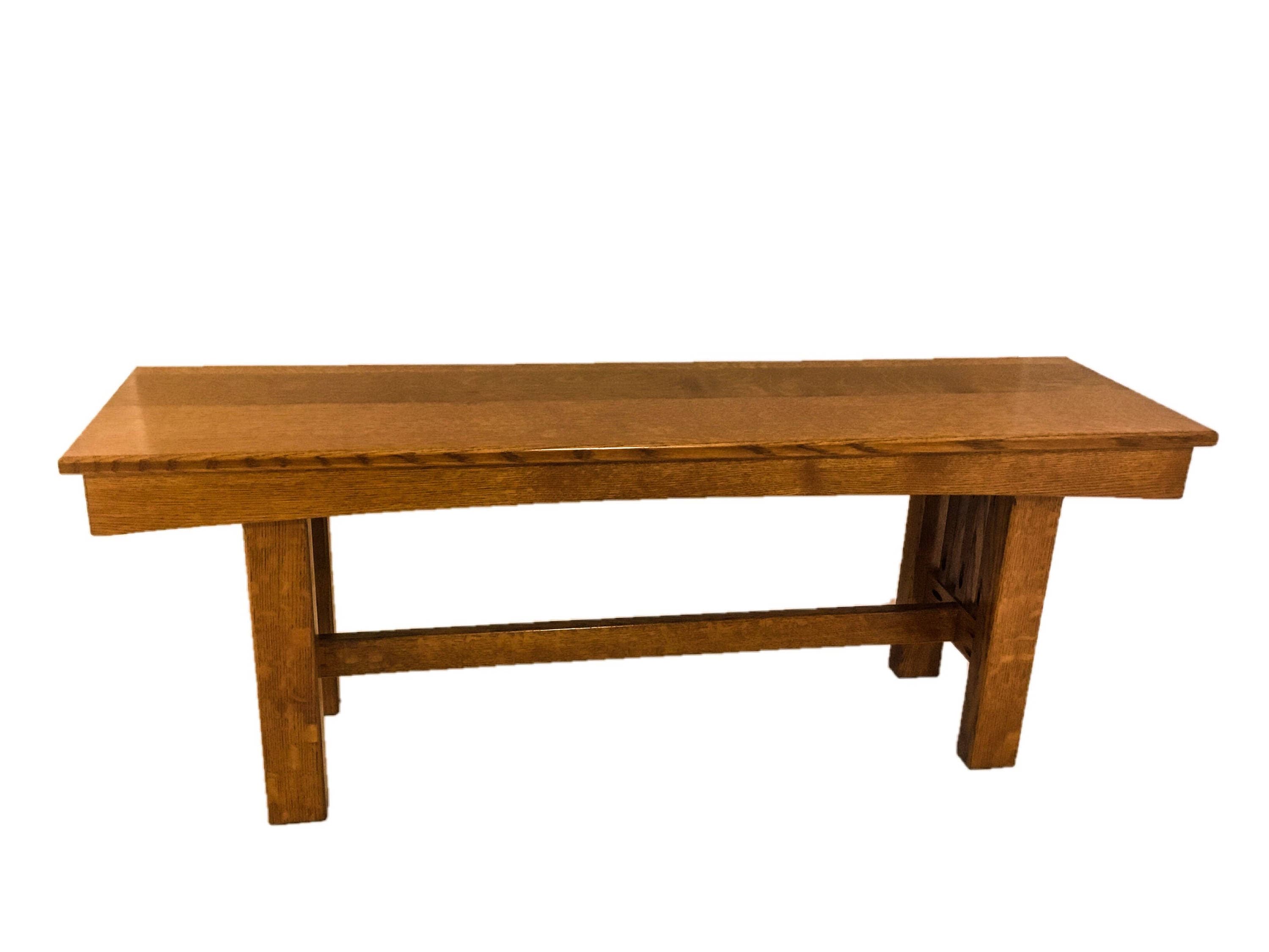 Entryway Bench White Oak Mission Style Amish Dutch Handcrafted Etsy