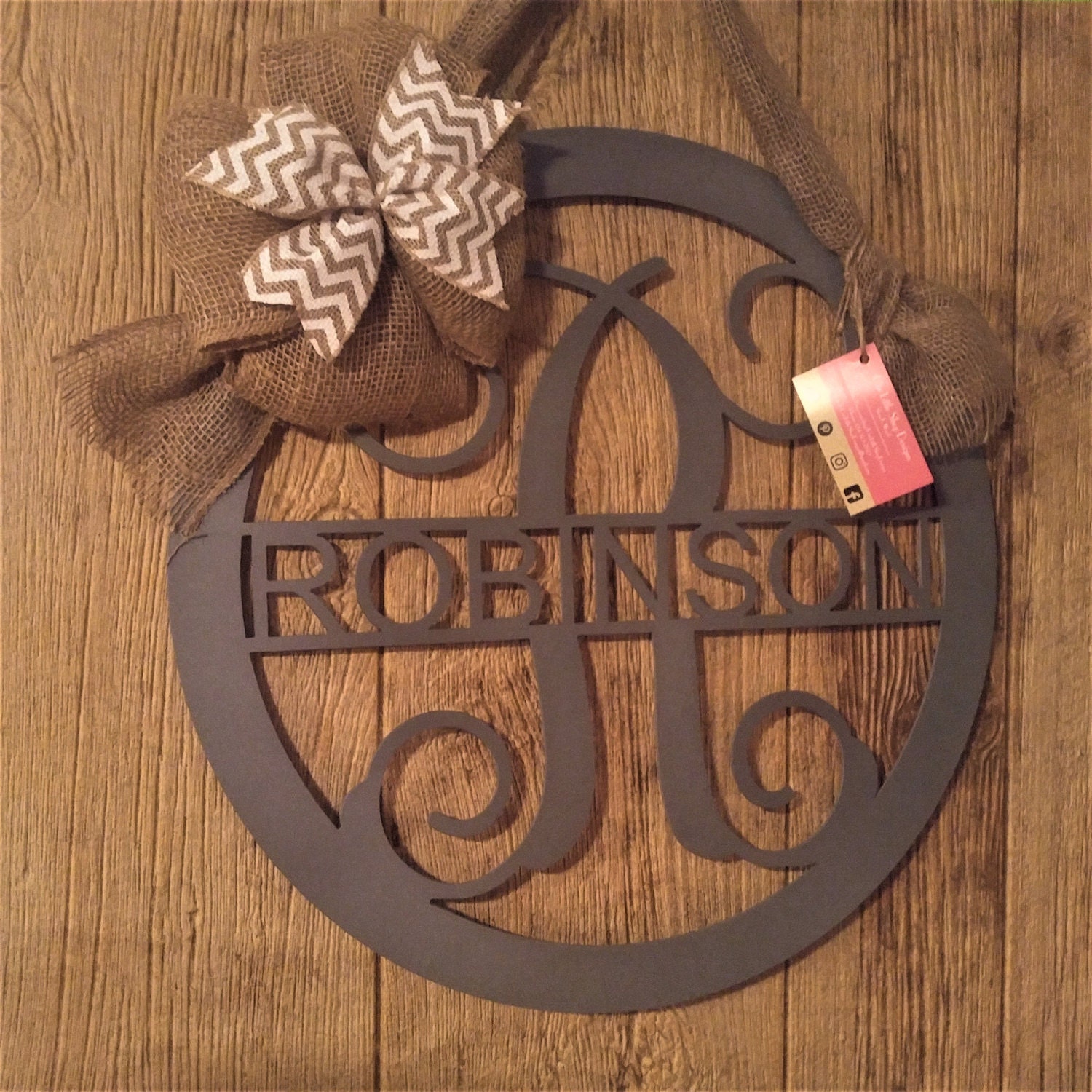 Metal Door Hanger Front Door wreath Metal Sign Anniversary Etsy