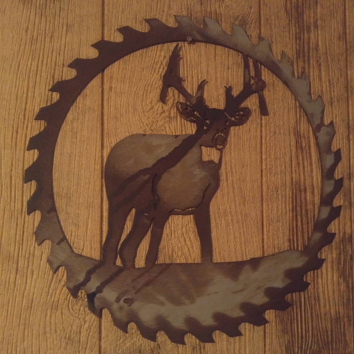 Gift for hunter Saw blade Art Wall decor Antler Hanger Etsy