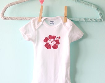 Hawaiian baby t-shirt, Baby shirt flowers, Girls shirt, Hawaiian baby gift, Bodysuit, Undershirt, Snap suit, One piece shirt, Snap t-shirt
