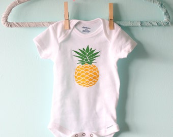 Pineapple baby t-shirt, Hawaiian baby gift, Hawaiian shirt, Bodysuit, Undershirt, Snap suit, One piece shirt, Snap tee shirt, Girls shirt