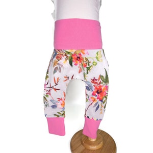 Childrens clothing, Kids clothing, Toddler clothing, Childrens pants, Floral pants girl, Grow with me pants, Kids Joggers, Harem, Baby gift image 1