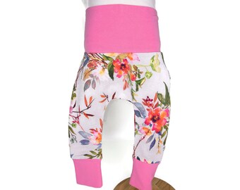 Childrens clothing, Kids clothing, Toddler clothing, Childrens pants, Floral pants girl, Grow with me pants, Kids Joggers, Harem, Baby gift