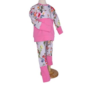 Childrens clothing, Kids clothing, Toddler clothing, Childrens pants, Floral pants girl, Grow with me pants, Kids Joggers, Harem, Baby gift image 3