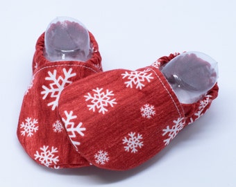 Christmas baby booties, Christmas booties, Christmas baby gift, Baby booties, Newborn Christmas, Snowflake shoes, Toddler shoes,Baby slipper