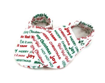 White Christmas moccasins, Baby moccasins, Loafers, Stocking stuffer, Soft shoes for baby, Newborn shoe, Toddler shoes, Baby slipper,xmas