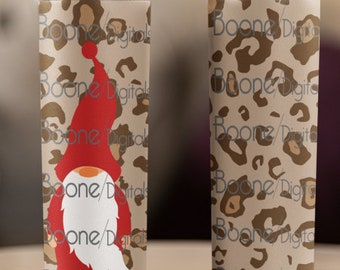 Leopard gnome tumbler wrap sublimation png file