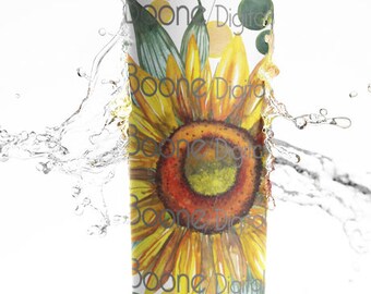 Watercolor sunflower tumbler wrap sublimation png file