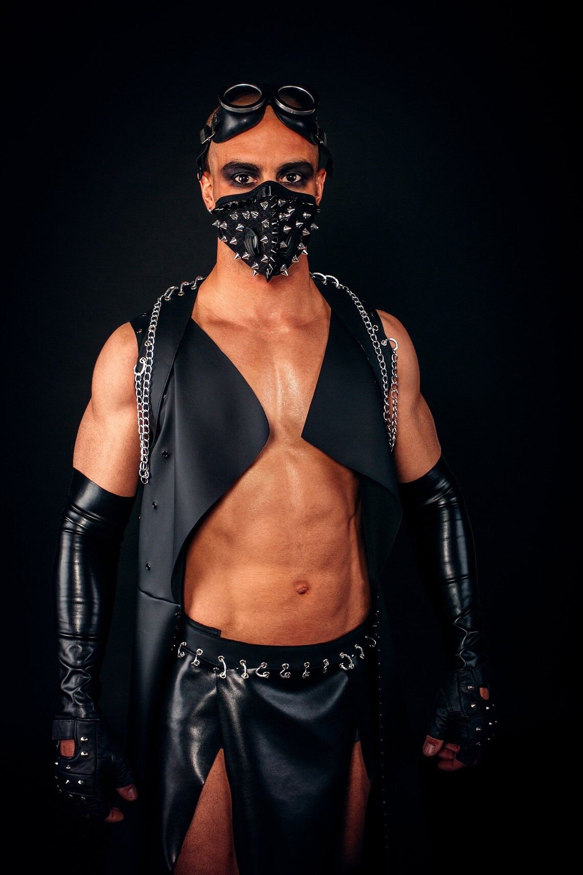 Black Half Face Mask Franklin Tavares unique Design Burning Etsy