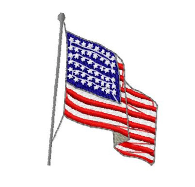 American Flag Machine Embroidery Design 4x4 Hoop 8 Formats Etsy
