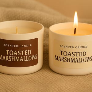 Toasted Marshmallow Soy Candle: Cozy Campfire Dessert Scent, Handmade Fall & Winter Gift