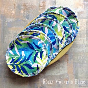 Reusable Cotton Facial Rounds in Blue Lagoon Zero Waste Eco Friendly Wipes Cotton Pads Exfoliator Makeup Wipes