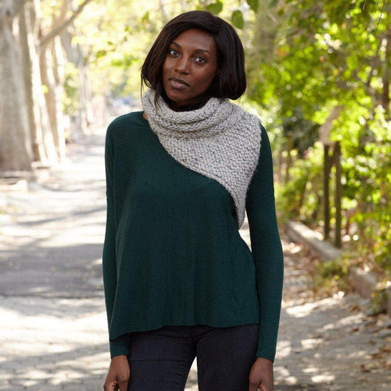 Katniss Cowl Huntress Cowl Knit One Shoulder Scarf The Etsy