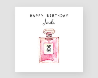 Personalised 30th Birthday Card Vintage Perfume Bottle Birthday Card