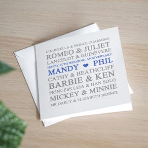 Carte 20e anniversaire personnalisée - Carte anniversaire de mariage Chine - Carte 20e anniversaire - Cadeau personnalisé 20e anniversaire de mariage
