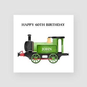 Carte personnalisée 60e anniversaire pour lui - carte d'anniversaire train à vapeur - carte joyeux 60e anniversaire - carte 60e anniversaire pour papa - Trainspotter
