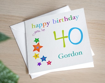 Personalised 40th Birthday Card Husband Fortieth Birthday Card Son 40 Bday Gift Male Birthday Card For Him 40th Handmade Birthday Man
