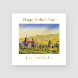 Carte personnalisée joyeuse fête des pères agriculteur tracteur cadeau fête des pères beau-père campagne carte fête des pères traditionnelle pour papa fait main