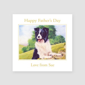 Carte personnalisée joyeuse fête des pères - pour lui - chiens sur le mur - papa - papa - beau-père - parrain - beau-père