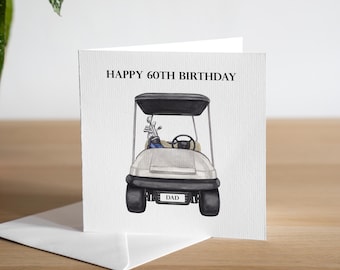 Personalised Golf 60th Birthday Card Him - Golfer Birthday Card - 60th Birthday Card Dad - 60th Birthday Card Husband - Golf Birthday Gift