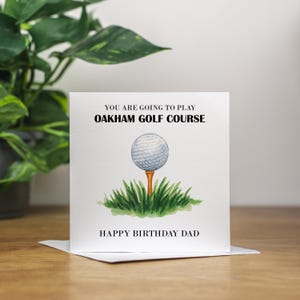 Campo de golfe personalizado surpresa pai presentes de golfe feitos à mão para cartão de aniversário marido rodada de golfe voucher surpresa golfe presente cartão