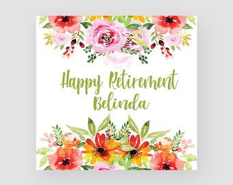 Personalised Retirement Card Mum Floral Retirement Card Flowers Retiring Gift Work Colleague Leaving Work Good Luck On Retirement Wife