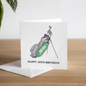 Personalised Golf 30th Birthday Card - Birthday Card For Golfer - 30th Birthday Card Son - 30th Birthday Card Grandson - Golf Birthday Gift
