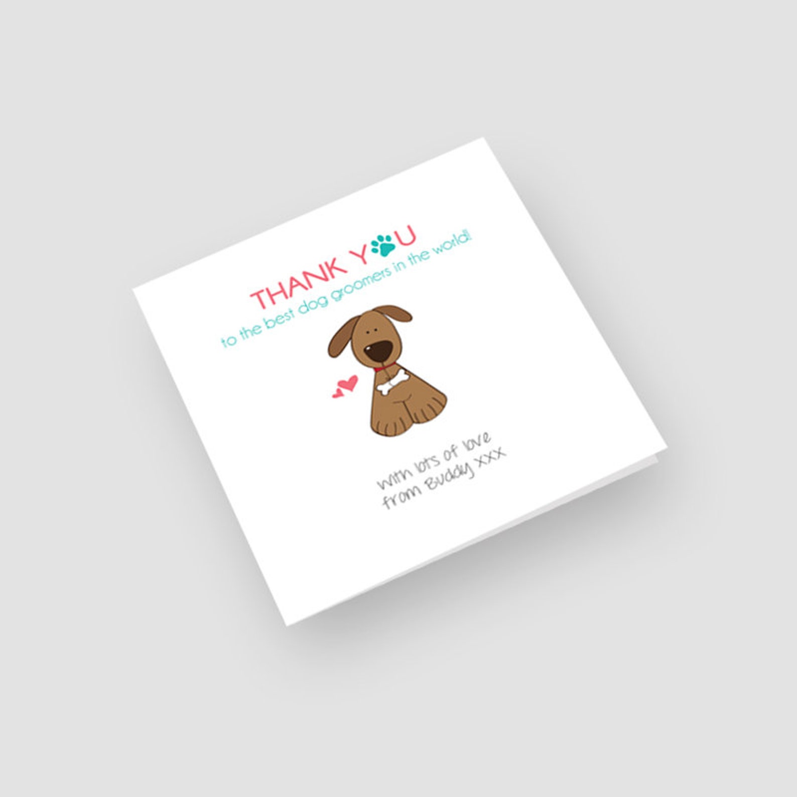 Personalised Thank You Dog Groomer Card Dog Grooming Dog Etsy
