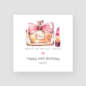 Carte personnalisée 50e anniversaire femme cinquantième anniversaire maman carte 50 anniversaire de mariage mode femme 50e anniversaire cadeau d'anniversaire fait main pour elle